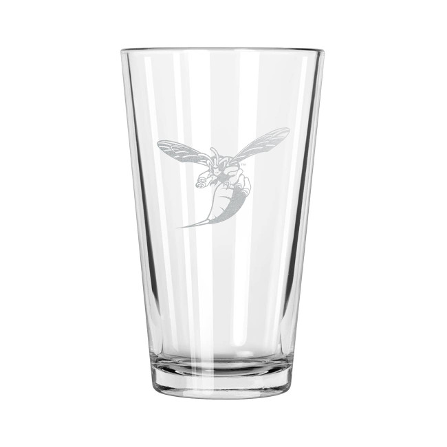 Delaware State Hornets 16oz Pint Glass w/Etched Logo
