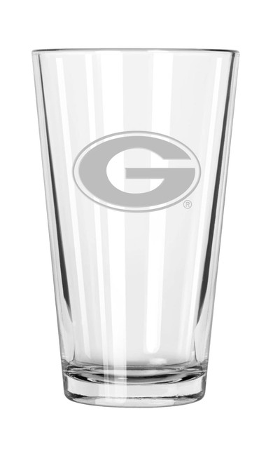 Georgia Bulldogs 16oz Pint Glass w/Etched Logo