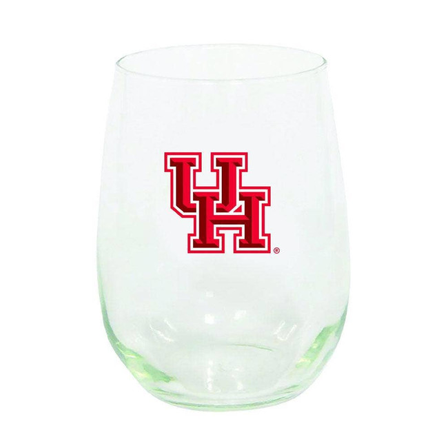 University of Houston 15oz Stemless Wine w/Color Logo