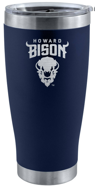 Howard Bison 20oz Navy Tumbler w/Etched Logo
