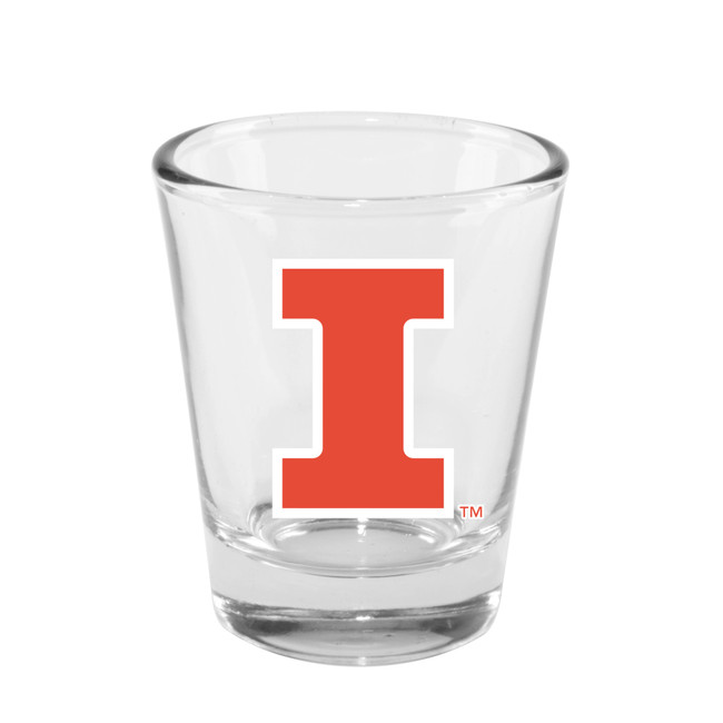 Illinois Fighting Illini 2oz Clear Collector Glass