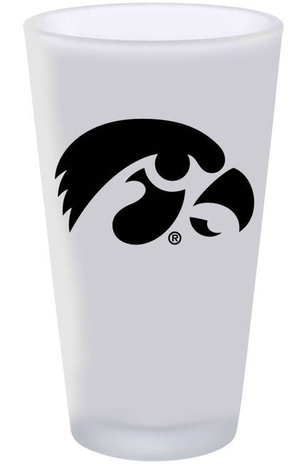 Iowa Hawkeyes 16oz Frosted Pint Glass Color Logo