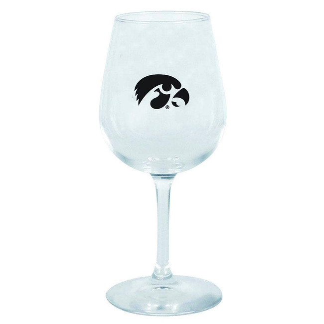 Iowa Hawkeyes 12.75oz Stem Wine Glass Color Logo