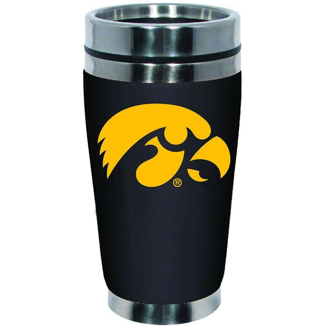Iowa Hawkeyes 16oz Travel Mug with Neoprene Wrap