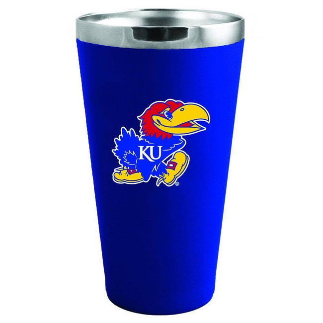 Kansas Jayhawks 16oz Matte Finish SS Pint