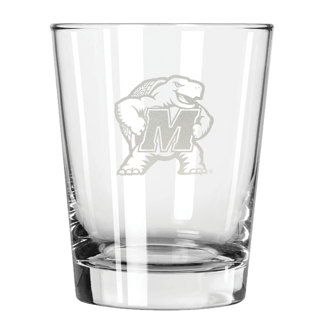 Maryland Terrapins 15oz Old Fashioned w/Etched Logo