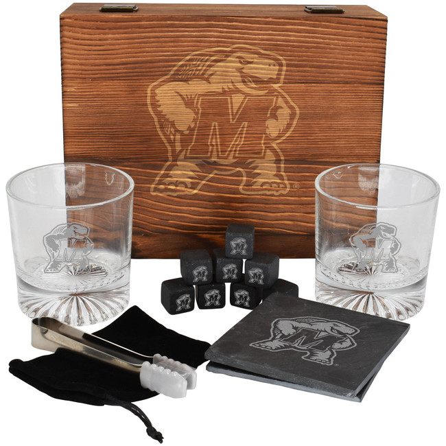 Maryland Terrapins Boxed Drinkware Set w/Coasters