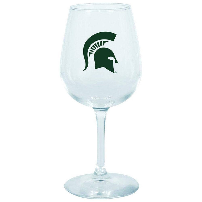 Michigan State Spartans 12.75oz Stem Wine Glass Color Logo