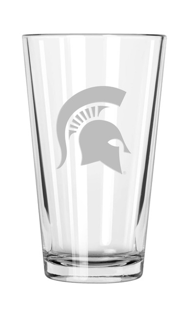 Michigan State Spartans 16oz Pint Glass w/Etched Logo