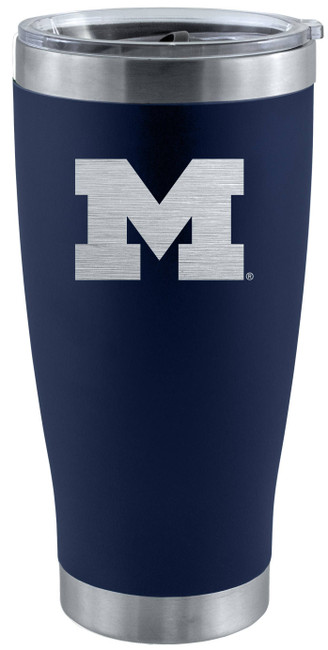 Michigan Wolverines 20oz Navy Tumbler w/Etched Logo