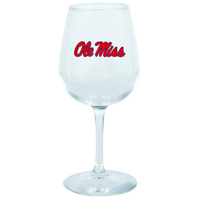 Ole Miss Rebels 12.75oz Stem Wine Glass Color Logo