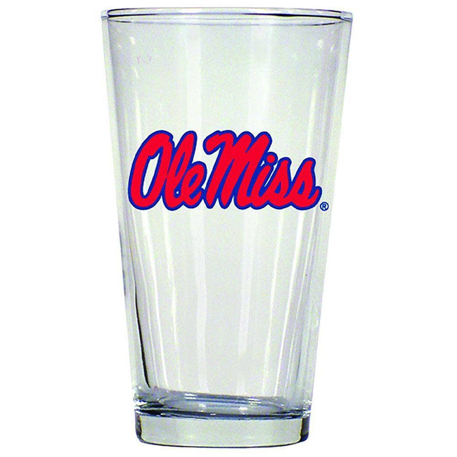 Ole Miss Rebels 16oz Pint Glass w/Color Logo