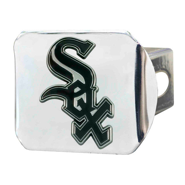 Chicago White Sox Metal Hitch Cover with Metal 3D Emblem Sox Primary Cap Logo