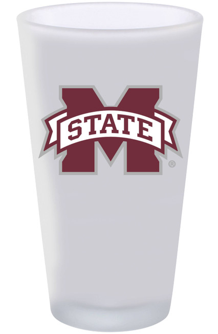 Mississippi State 16oz Frosted Pint Glass Color Logo