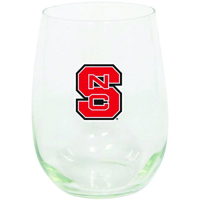 NC State Wolfpack 15oz Stemless Wine w/Color Logo