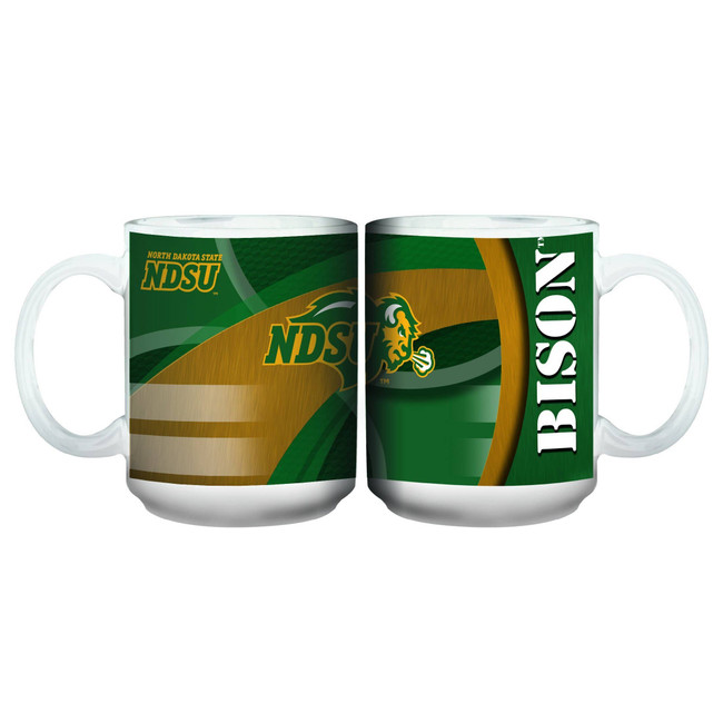 North Dakota State Bison 15oz White Carbon Fiber Mug