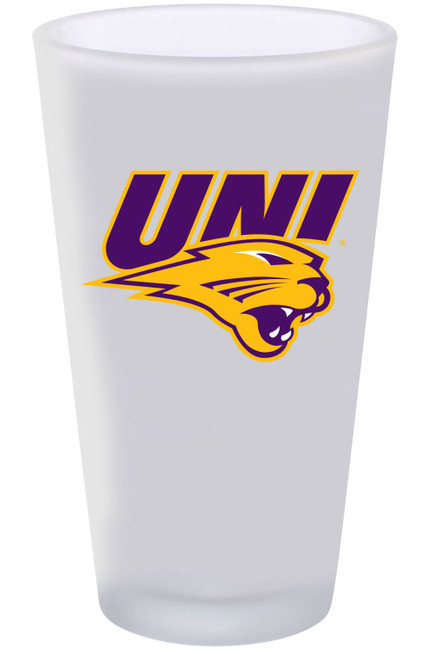 Northern Iowa Panthers 16oz Frosted Pint Glass Color Logo
