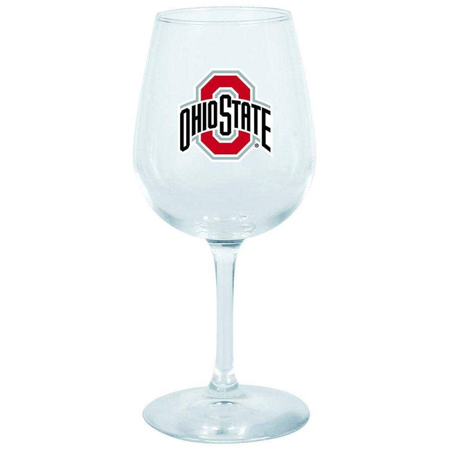 Ohio State Buckeyes 12.75oz Stem Wine Glass Color Logo