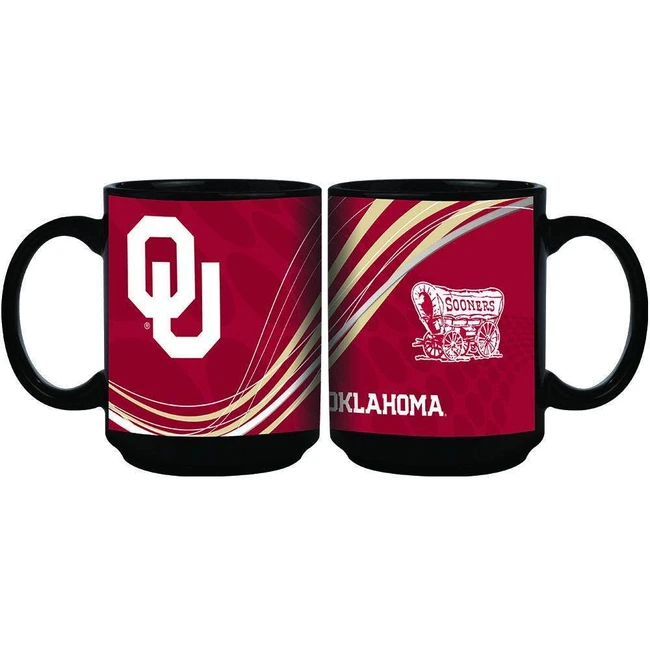 Oklahoma Sooners 15oz Dynamic Black Mug