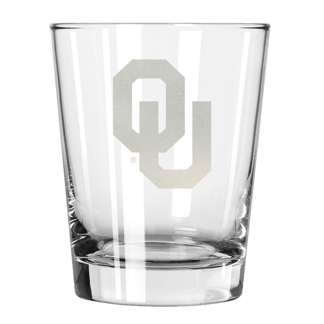 Oklahoma Sooners 15oz Old Fashioned w/Etched Logo