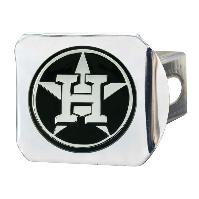 Houston Astros Metal Hitch Cover with Metal 3D Emblem Circular Star H with Wordmark Primary Logo