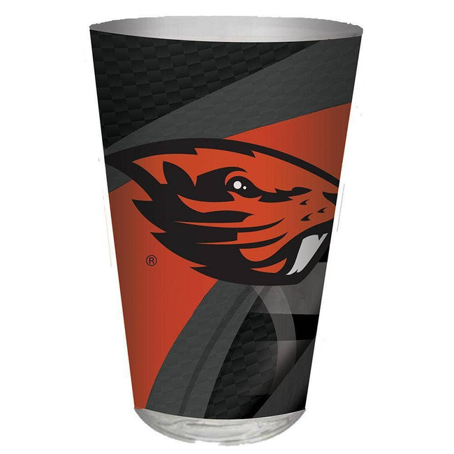 Oregon State Beavers Pint Glass Carbon Design