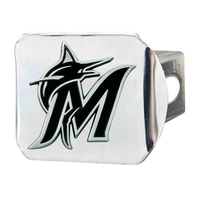 Miami Marlins Metal Hitch Cover with Metal 3D Emblem M Marlin Cap Logo