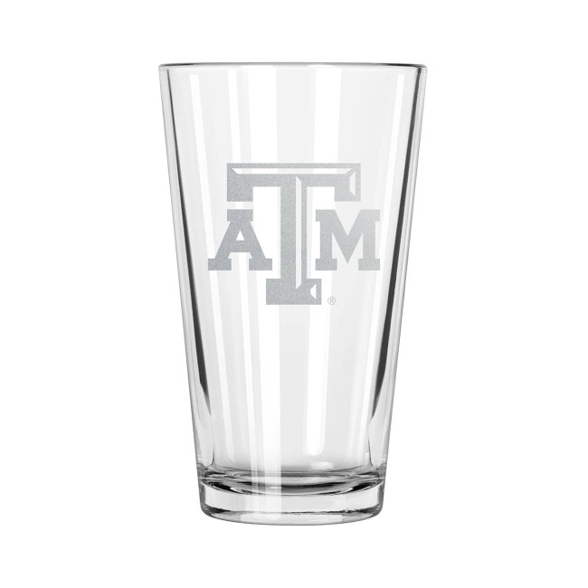 Texas A&M Aggies 16oz Pint Glass w/Etched Logo