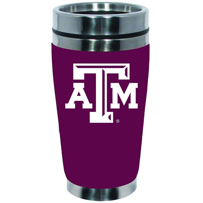 Texas A&M Aggies 16oz Travel Mug with Neoprene Wrap