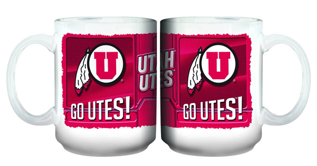 Utah Utes 15oz Go Team White Mug