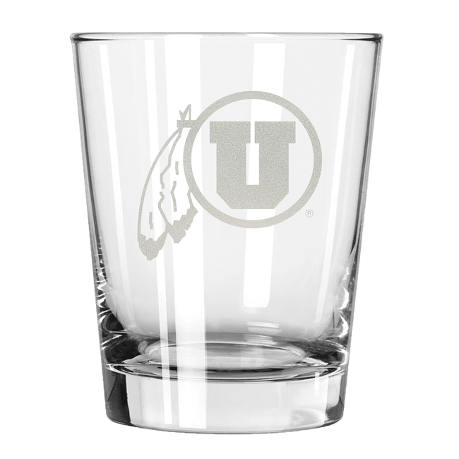 Utah Utes 15oz Old Fashioned w/Etched Logo