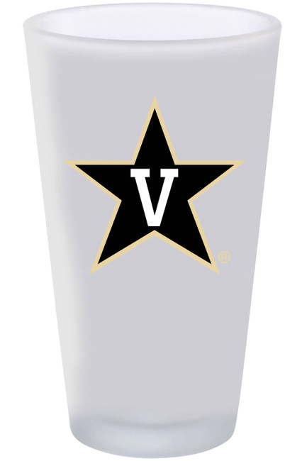 Vanderbilt Commodores 16oz Frosted Pint Glass Color Logo