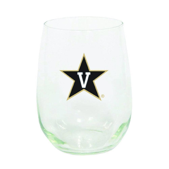 Vanderbilt Commodores 15oz Stemless Wine w/Color Logo
