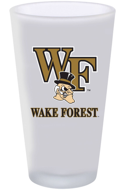 Wake Forest 16oz Frosted Pint Glass Color Logo