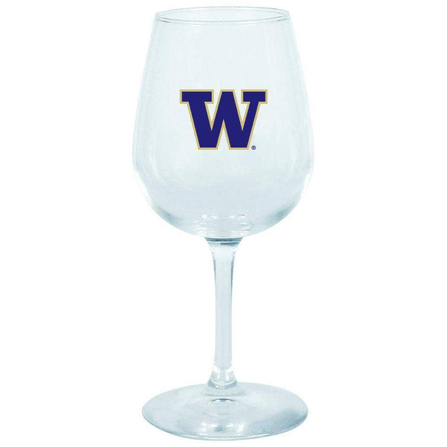 Washington Huskies 12.75oz Stem Wine Glass Color Logo