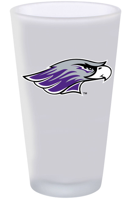 Wisconsin-Whitewater 16oz Frosted Pint Glass Color Logo