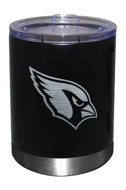 Arizona Cardinals 12oz Black Low-Ball Tumbler Etch Logo