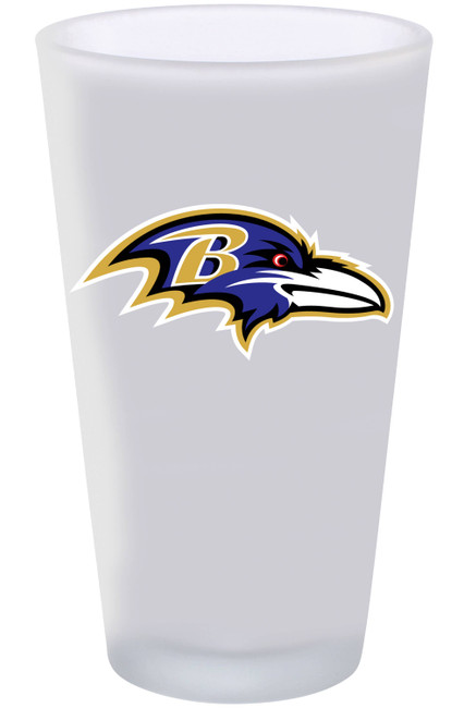 Baltimore Ravens 16oz Frosted Pint Glass Color Logo