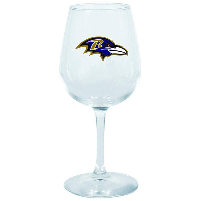 Baltimore Ravens 12.75oz Stem Wine Glass Color Logo
