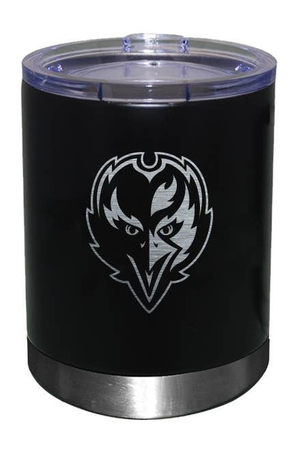 Baltimore Ravens 12oz Black Low-Ball Tumbler Etch Logo