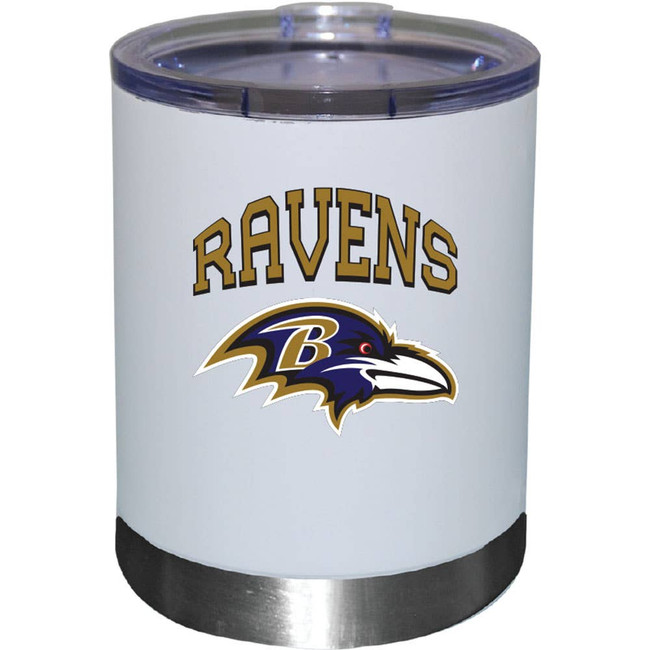 Baltimore Ravens 12oz White Low-Ball Tumbler Color Logo