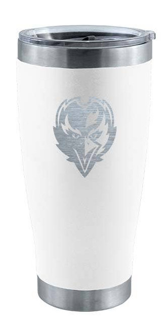 Baltimore Ravens 20oz White Tumbler w/Etched Logo