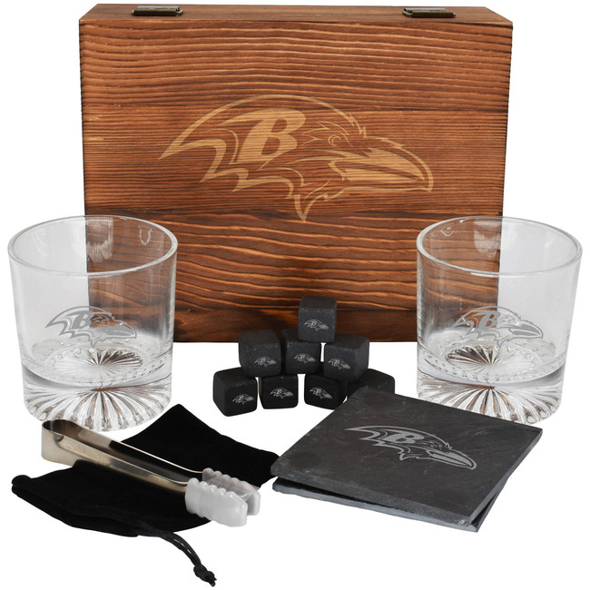 Baltimore Ravens Boxed Drinkware Set w/Coasters