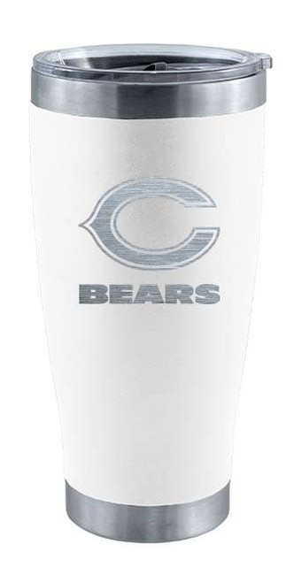 Chicago Bears 20oz White Tumbler w/Etched Logo