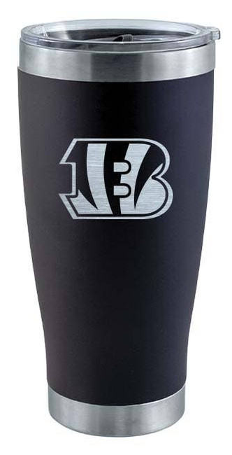 Cincinnati Bengals 20oz Black Tumbler w/Etched Logo