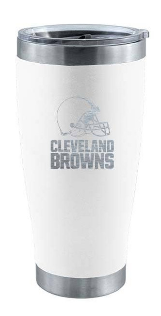 Cleveland Browns 20oz White Tumbler w/Etched Logo