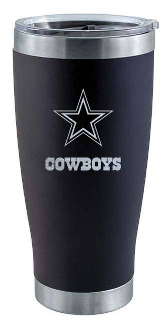 Dallas Cowboys 20oz Black Tumbler w/Etched Logo
