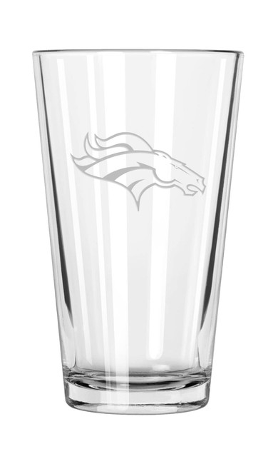 Denver Broncos 16oz Pint Glass w/Etched Logo