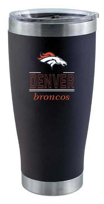 Denver Broncos 20oz Black Tumbler w/Classic Crew Logo