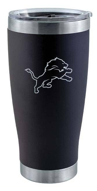 Detroit Lions 20oz Black Tumbler w/Etched Logo
